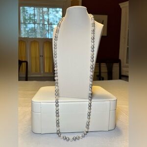 Classic Silver and Imitation Pearl Necklace